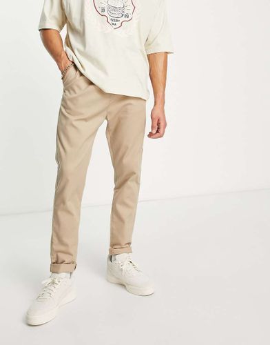Pantalon chino à taille élastique - Taupe - Le Breve - Modalova