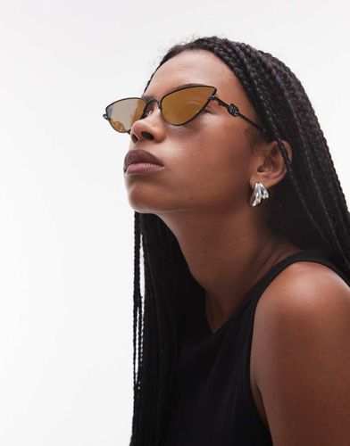 The Soiree - Lunettes de soleil yeux de chat fines en mtal avec verres marron - Le Specs - Modalova