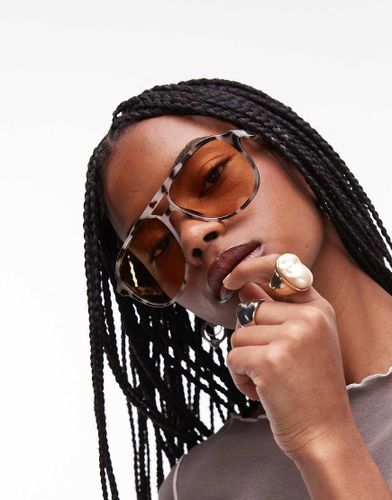 Tragic Magic - Lunettes de soleil aviateur avec verres couleur ambre - caille de tortue cookie - Le Specs - Modalova