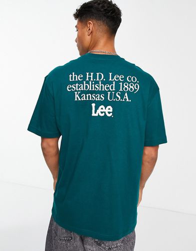 T-shirt ample à logo central encadré - foncé - Lee - Modalova