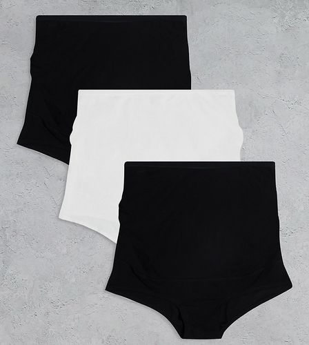 MOM - Lot de 3 culottes de grossesse - Noir et blanc - Lindex - Modalova