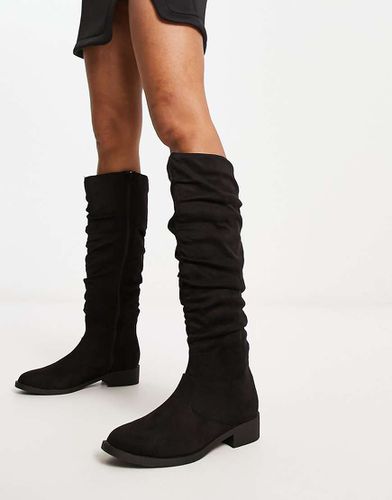 Bottes froncées hauteur genou - Noir - Lipsy - Modalova