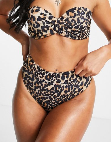 Bas de bikini taille haute à imprimé léopard - Lipsy - Modalova