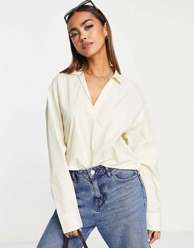 Blouse en popeline - Beige - Monki - Modalova