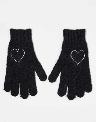 Gants avec caur en strass - Monki - Modalova