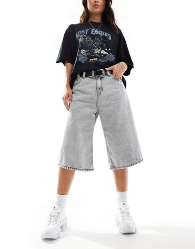 Paige - Jupe culotte ample en jean à taille basse - délavé - Monki - Modalova