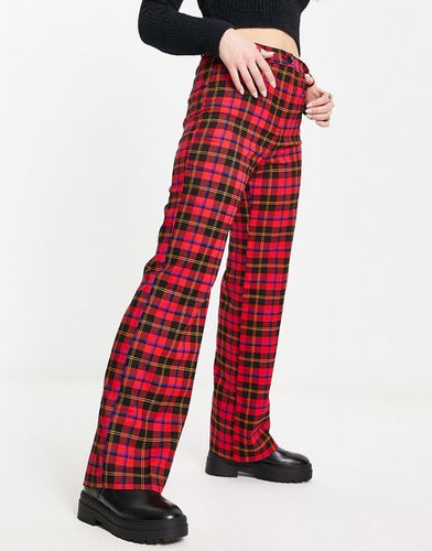 Pantalon ajusté à carreaux écossais - Monki - Modalova