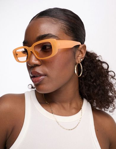 Petites lunettes de soleil rectangulaires - Orange - Monki - Modalova