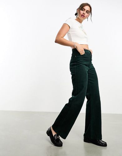 Yoko - Pantalon large en velours côtelé - forêt - Monki - Modalova