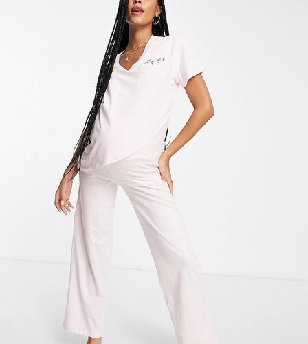 Mamalicious Maternity - Ensemble de pyjama d'allaitement coupe large - Rose - Mama.licious - Modalova