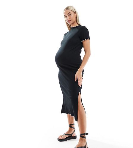 Mamalicious - Robe mi-longue de grossesse en jersey à bords ondulés - Mama.licious - Modalova