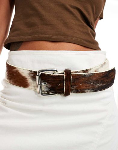 Ceinture en poils - Marron - Mango - Modalova