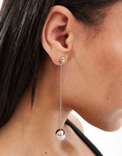 Boucles d'oreilles pendantes avec fausse perle - Mango - Modalova