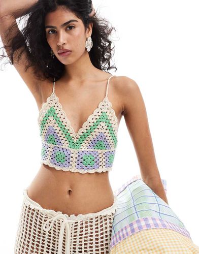 Brassière en maille au crochet - Mango - Modalova