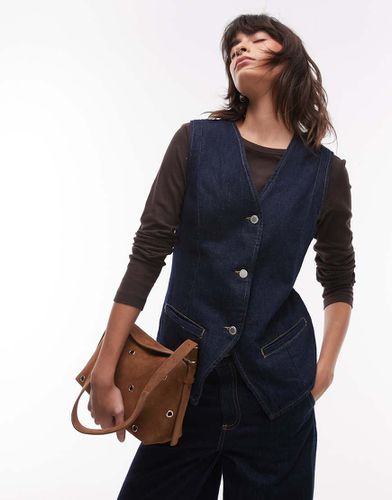 Gilet de tailleur d'ensemble en jean - foncé - Mango - Modalova