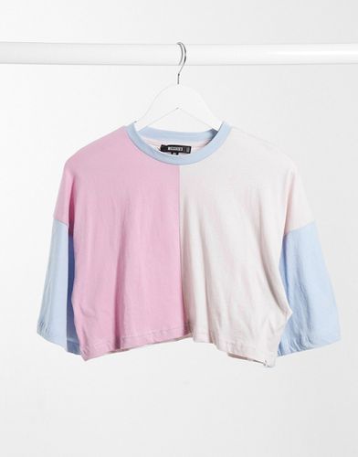 T-shirt crop top oversize d'ensemble à motif color block - Missguided - Modalova