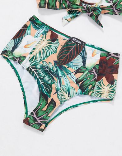 Bas de bikini taille haute à fleurs - Missguided - Modalova