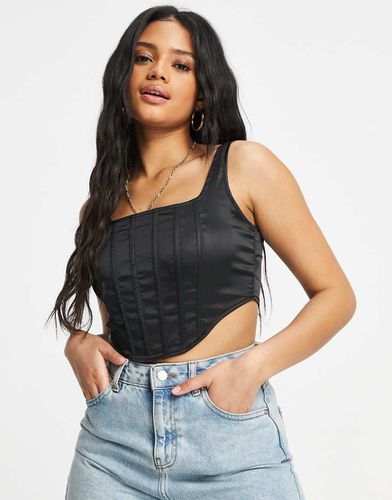 Missguided - Corset en satin - Noir - Missguided - Modalova