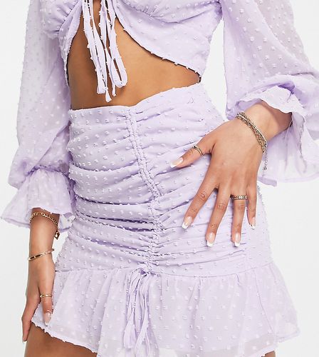 Mini-jupe froncée d'ensemble effet plumetis - Lilas - Missguided - Modalova