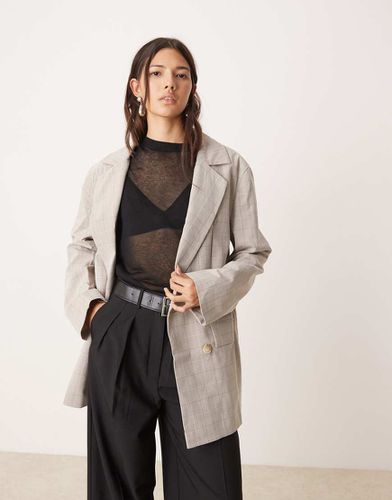 Blazer d'ensemble oversize coupe croisée à carreaux - Miss Selfridge - Modalova