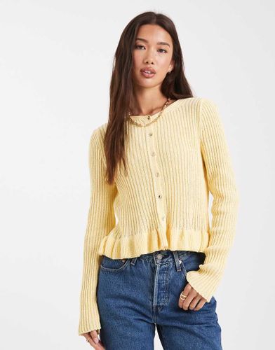 Gilet en maille avec ourlet  basque - Babeurre - Miss Selfridge - Modalova