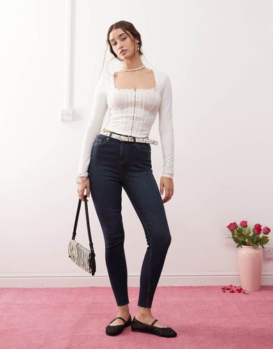 Jean skinny à taille haute - Indigo délavé - Miss Selfridge - Modalova