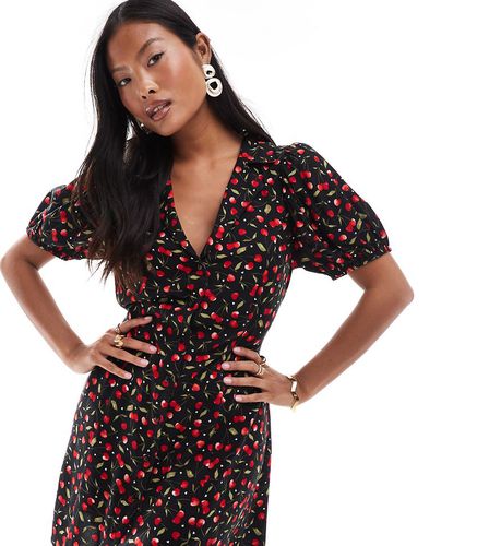 Robe courte boutonnée - Imprimé cerises - Miss Selfridge Petite - Modalova