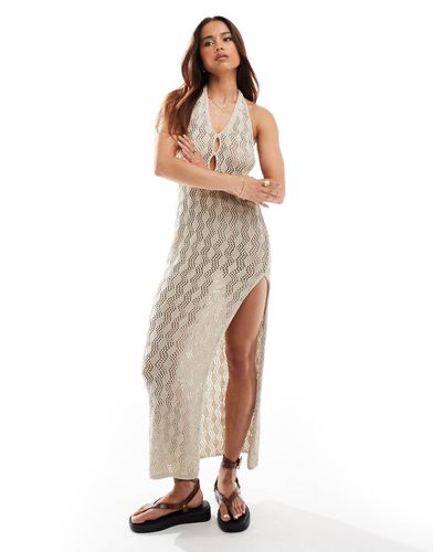 Robe longue en maille crochetée à dos nu - Miss Selfridge - Modalova