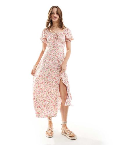 Robe mi-longue nouée devant - Fleurs - Miss Selfridge - Modalova