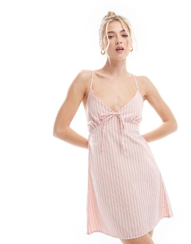 Robe nuisette courte - Rose et blanc rayé - Miss Selfridge - Modalova