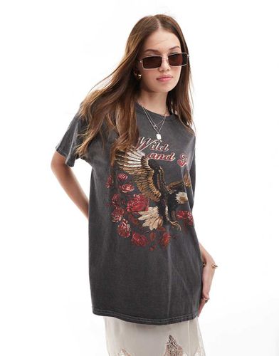 Wild and Free - T-shirt oversize - délavé - Miss Selfridge - Modalova