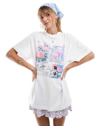 T-shirt oversize à imprimé carte postale - Miss Selfridge - Modalova