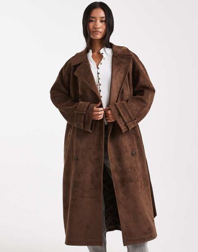 Trench-coat en sudine - Chocolat - Miss Selfridge - Modalova