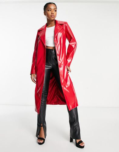 Trench-coat en vinyle effet cuir - vif - Miss Selfridge - Modalova