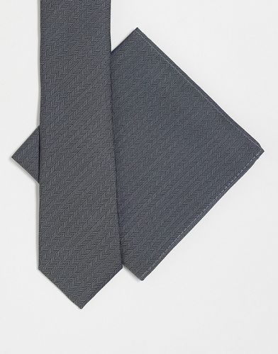 Cravate fine et carré de poche à motif hachuré - Noak - Modalova