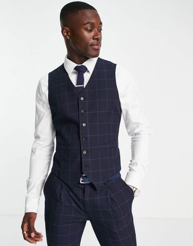 Gilet de costume ultra ajusté à grands carreaux en tissu stretch - Noak - Modalova