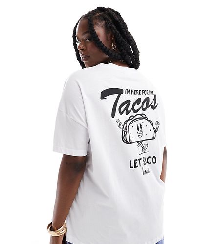 T-shirt oversize avec imprimé taco au dos - Noisy May Curve - Modalova