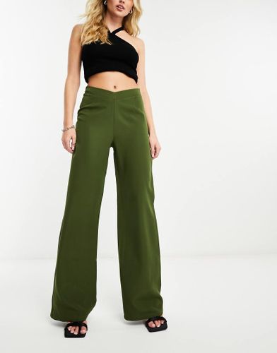 Pantalon ample avec détail en V à la taille - Kaki - Naanaa - Modalova