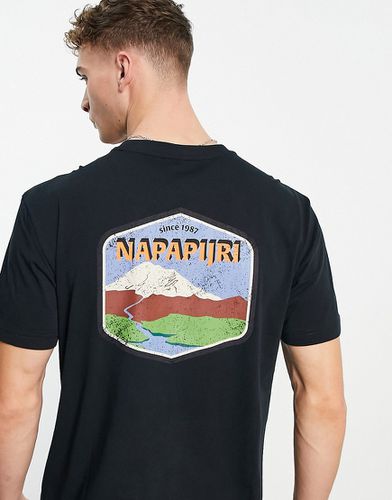 Bolivar - T-shirt imprimé au dos - Noir - Napapijri - Modalova