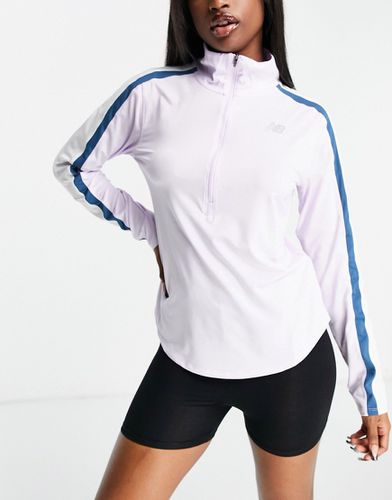 Accelerate - T-shirt de running à demi-fermeture éclair - Lilas - New Balance - Modalova