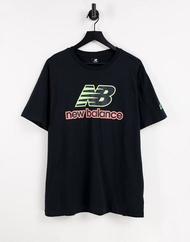 T-shirt à logo fluo - Noir - New Balance - Modalova