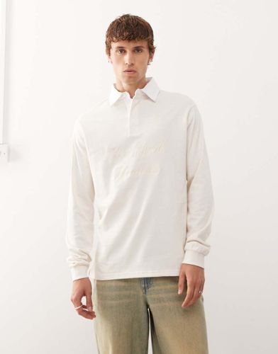 LA Dodgers - Chemise de rugby  logo inscription - Crme - New Era - Modalova