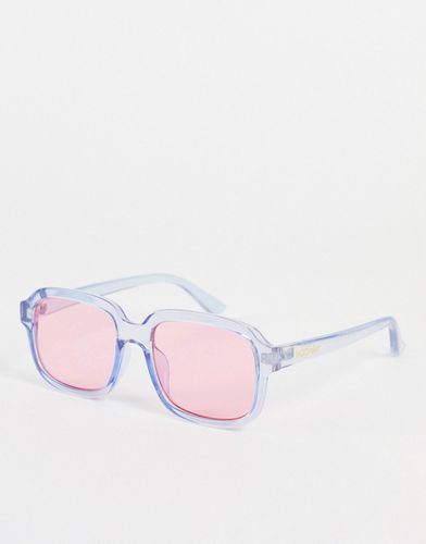 Lunettes de soleil oversize carrées style années 70 avec verres teintés roses - New Girl Order - Modalova