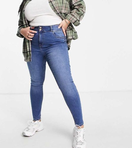New Look Curve - Jean skinny à taille haute effet gainant et push-up - moyen - New Look Plus - Modalova