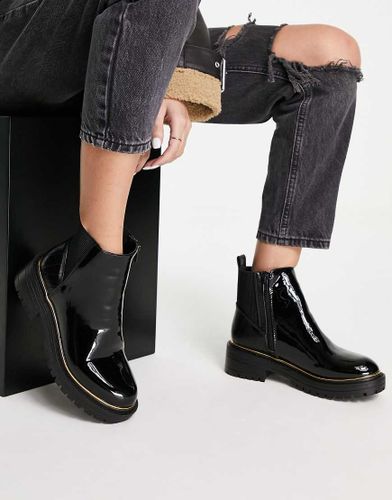 Bottines chelsea plates chunky avec trépointe dorée - New Look - Modalova