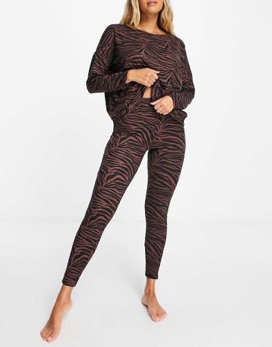 Ensemble de pyjama avec legging et top à imprimé zébré - New Look - Modalova