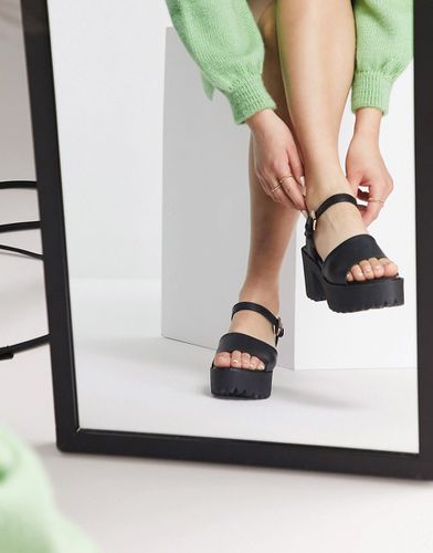 Sandales en imitation cuir à talon et semelle plateforme - New Look - Modalova