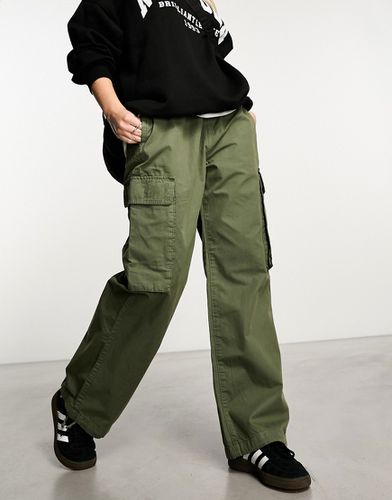 Pantalon cargo ajusté à double poche - Kaki - New Look - Modalova