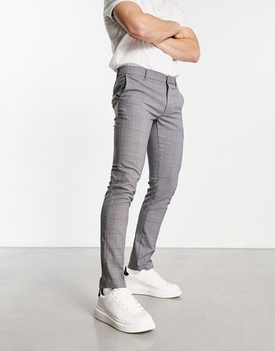 Pantalon ajusté habillé à carreaux - foncé - New Look - Modalova