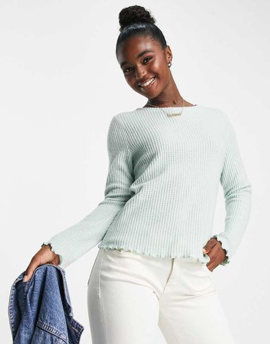 Pull ras de cou en tissu gaufré et brossé - aqua - New Look - Modalova